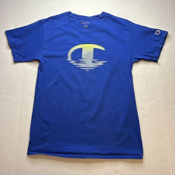 Champion Classic Graphic Logo Royal Blue Short Sleeve Tee Adult Small - Picture 1 of 6